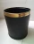 Import High Quality Hotel Room PU Leather Waste Bin with golden ring from China