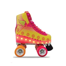 High Quality Professional PU Wheels Skates Quad Roller Skates Shoes With light