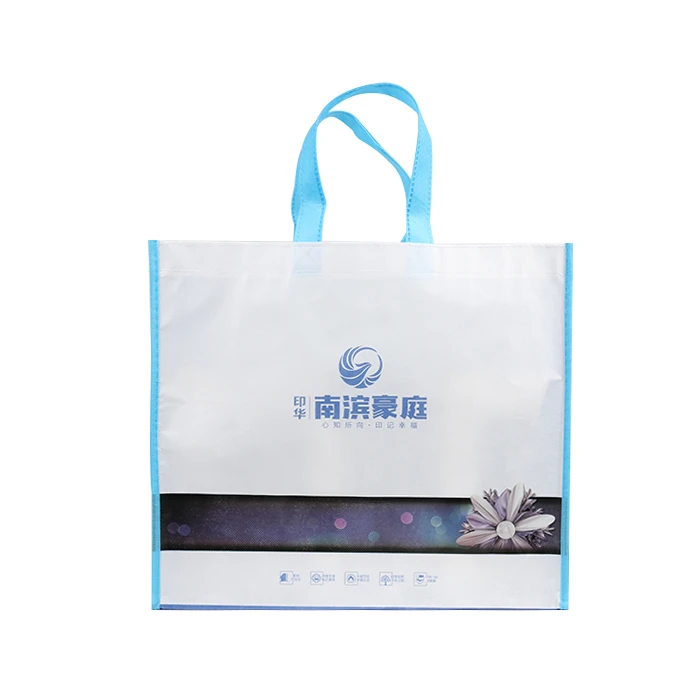 High quality promotional gift eco foldable white shopping non woven bag with printing logo