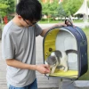 High Quality Transparent Breathable Travel Bag with Stand Space Capsule Backpack for Pet Parrot Bird Carrier Cat Dog