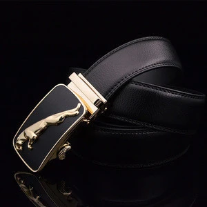 High QualityMen Genuine Leather Belts  Male Brand Automatic Ratchet Buckle Belt