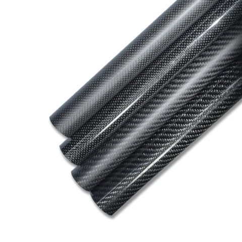 Buy High Strength Carbon Fiber Round Tube 3k Plain Twill Finish Pure ...