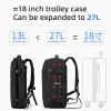 Hk  Men expandable 13-27L  travel bag wet dry seperation  business trip USB backpack holiday carry bag fitting luggase shoe case