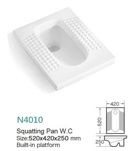 Hot Morden squatting pan with p trap WC