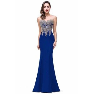 Hot Sale Backless Bodycon Embroidered Evening Dress