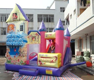 Hot sale High quality princess theme inflatable castle jumping bouncer with slide