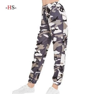 Hot sale New customized logo women camouflage trousers  summer comfortable gym pants women