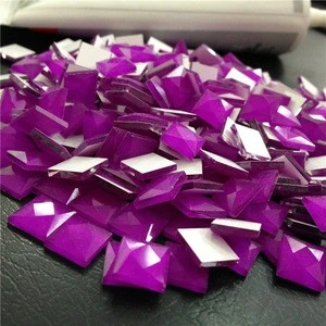 hot sale opaque purple color square shape loose crystal stone for fashion case shaped beads exporter