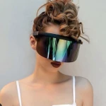 Hot Sell New Stylish Cool Plastic Faceshield Mask Eye Protection Fashionable Face Shield With Glasses Frame  Anti Fog