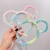 Hot selling children head wear accessory gradient colored plush bunny hairband rainbow color cat ear headbands for kids