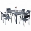Hot selling durable WPC poly wood outdoor furniture with powder coated aluminum flame,aluminum outdoor furniture