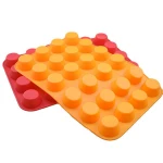 Hot selling good quality round 24 Holes Silicone bakeware baking cake molds
