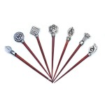 Hot Selling Handmade Metal Mounted Wooden Hair Sticks For Women Hair Accessories
