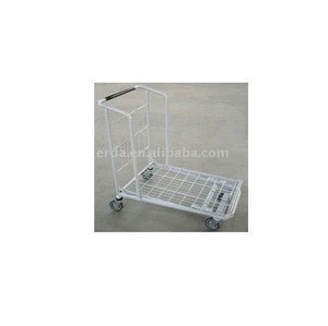 Hot Warehouse Flat luggage trolley Cart with brake