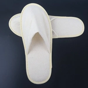 hotel and home disposable slippers with nature fiber and straw material sole