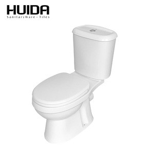 Huida modern western bathroom two piece p-trap washdown ceramic closestool toilet