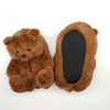 In stock Cozy Furry Bear Face Teddy Slippers Plush Novelty Animal House Shoes Teddy Bear Slippers for Kids and Adults