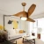 Import Indoor Lighting Distressed Koa Finish 3 Curved Blades bldc Ceiling Fans with Led Lights Remote control from China
