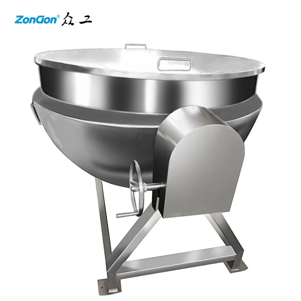 Industrial Electric Marmita Oil Jacketed Cooking Pot Steamer Kettle Gas Cooking Pot with Mixer