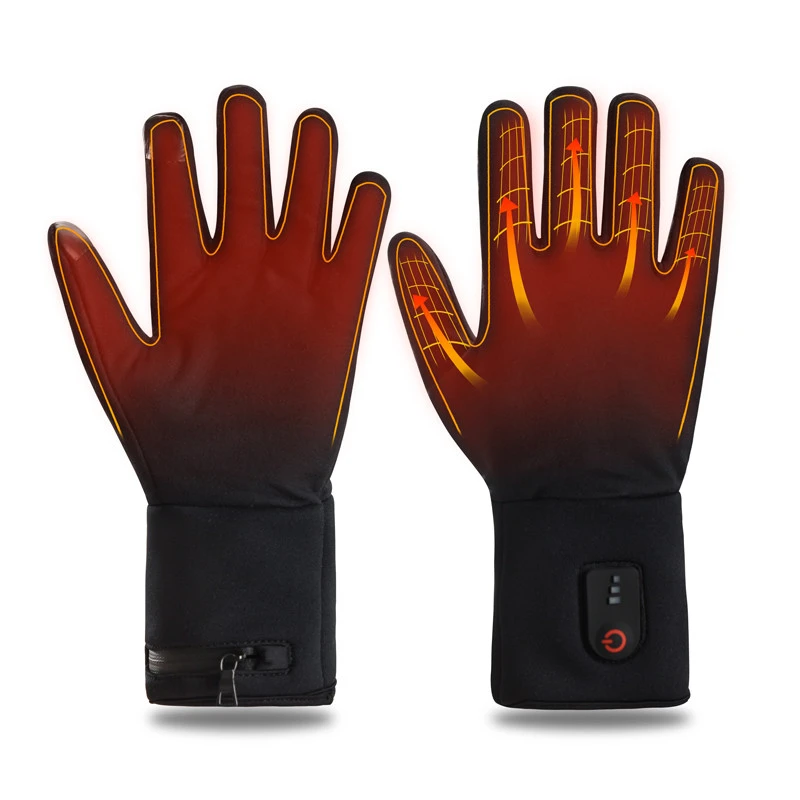Inner wearing Ultra slim touch screen long-lasting warm keeping Rechargeable remote ski Heated Gloves