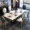Italian marble dining table Nordic rectangular stainless steel legs light luxury dining table