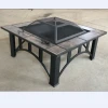 JS-FT124 Square iron fire pit with tiles