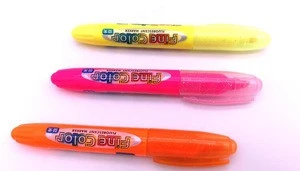 Jumbo pocket highlighter marker fluorescent pen with glitter cap