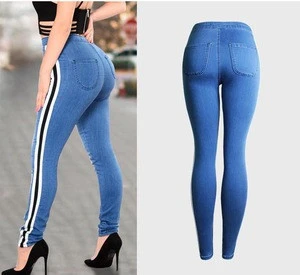 K3054A 2017 Autumn Wash Bodycon Pants High Waist Jeans Women Slim Pencil Jeans Pants