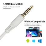 KIKI-476 Half-In-Ear Wired Headphones HiFi Music Earbud Handfree Earphone 3.5mm With Mic For Android For Samsung XiaomI