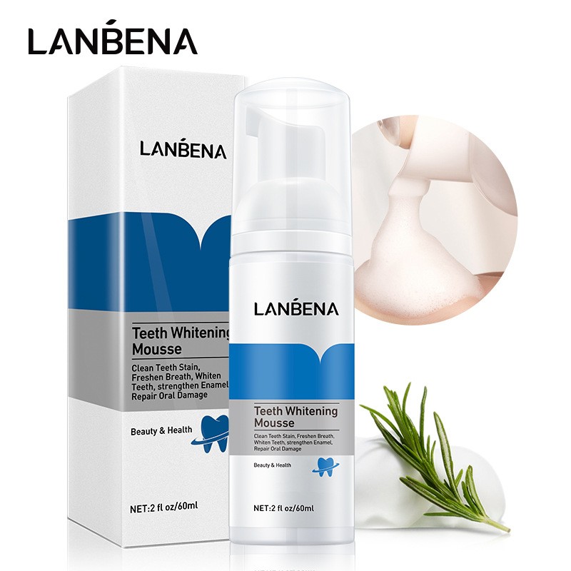 LANBENA Teeth Whitening Mousse Tooth Whitening Cleaning White Teeth Oral Hygiene Toothpaste Bleaching Remove Stains Dental Tool