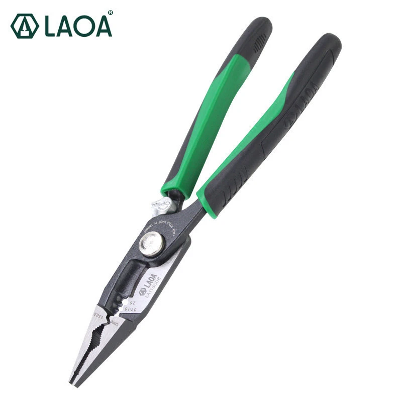 LAOA 8 inch Multitool Pliers Cr-Mo Crimping Tools Long Nose Combination Pliers With Lock Function
