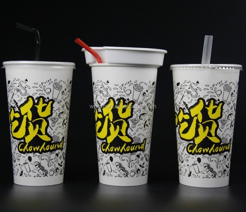 Large Disposable Cold Drink Cups With Food Container