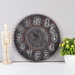 Large Geometry Wooden Mechanical Gear Decorative Wall Clock Home Decor