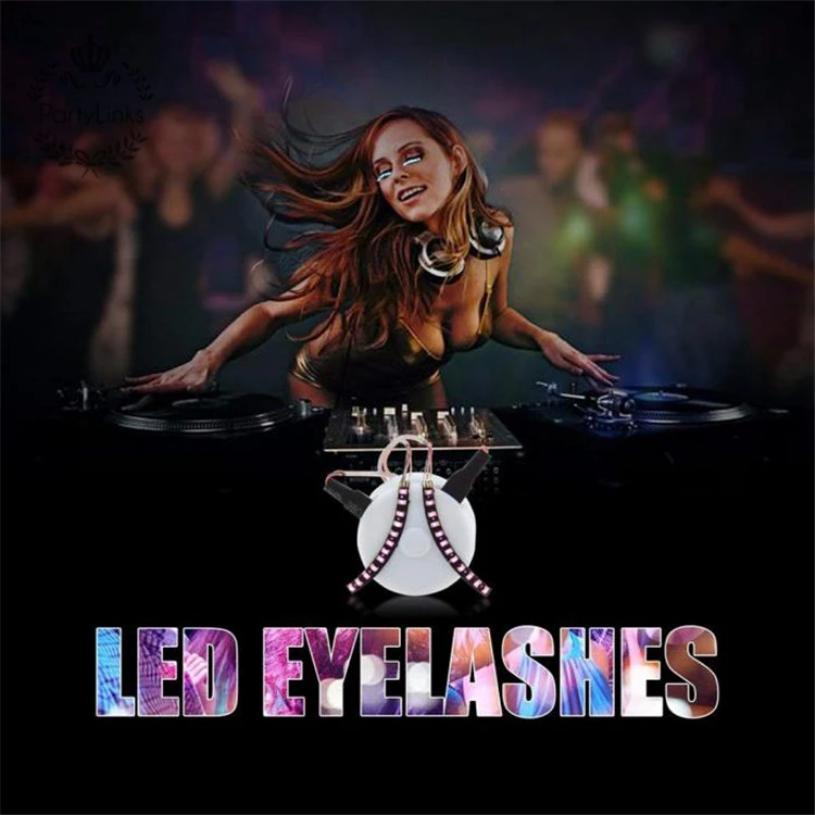 LED Halloween  Eyelashes Waterproof Interactive Eyelash Shining Eyelid Tape for Party NightClub KTV Halloween Accessories
