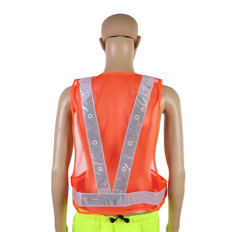 LED Reflective Running Vest Outdoor Cycling Yellow Jogging Breathable Visibility Safety Jacket