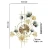 Import light luxury creative ginkgo design wall clock handmade metal art home decoration for living room bedroom wall clock from China