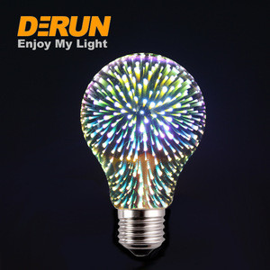 Lighting 3D Fireworks Light Bulb 4W E27 Colorful LED Bulb Glass Decorative Lamp for Holiday Christmas Star shape , DEC-3D
