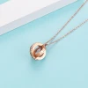 Loftily Jewelry Creative Lantern Shape Hollow Out Double Ring Diamante Crystal Pendant Choker Necklace