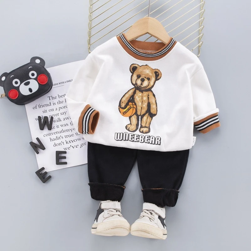 Long sleeve cartoon printing infant baby clothes suit good price high quality 100 pure cotton clothes spring unisex