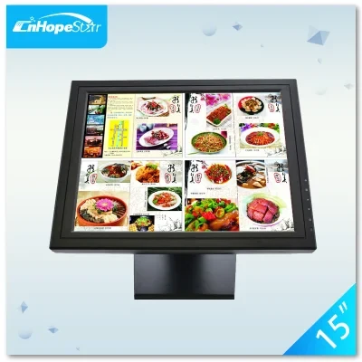 Low Cost Square Screen 15 Inch 4 / 5 Wire Resistive Mode Touch Screen Monitor