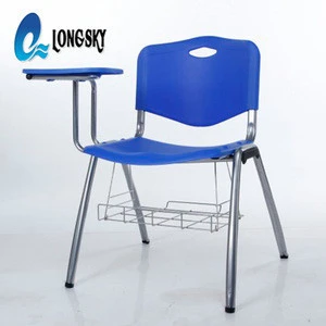 LS-4024AB new model cheap stackable plastic chair with writing pad modern tablet training school office chair for sale
