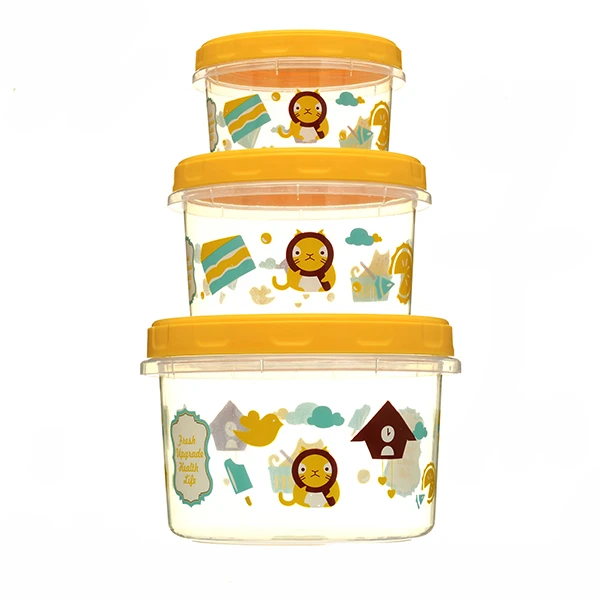 LULA 250ml 500ml 1000ml Kitchen Microwave Safe Plastic Food Container With Screw Top Lid Round Food Container Set