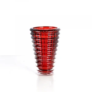 Luxury crystal vase red round bakarat wedding home glass crystal vases incense burner