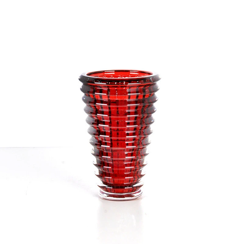 Luxury crystal vase red round bakarat wedding home glass crystal vases incense burner