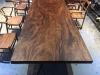 Luxury dining room furniture top feature one piece solid walnut slab dining table set