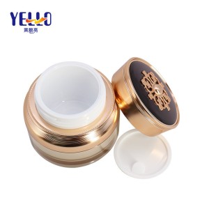 Luxury Gold Plating 15ml 30ml 50ml Acrylic Cosmetic Cream Jar
