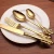Import Luxury Golden Dinner Set Vintage Western Gold Plated Cutlery Stainless Steel Knife Fork Set Silver Dinnerware Kitchen Flatware from China