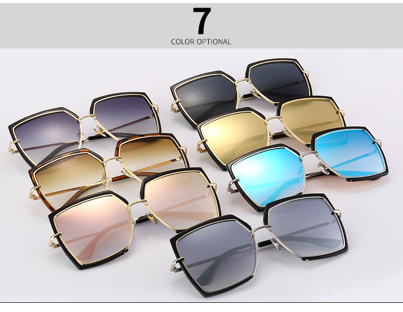 Luxury Square Sunglasses Women Brand Designer Coating Unique Oversized Ladies Sunglass Points Sun Glasses For Female UV400