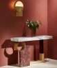 Luxury  Table Furniture Home Stainless Steel Marble Gold Console Table