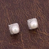 Luxy bridal square pearl 925 sterling silver christmas earrings